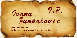 Ivana Pumpalović vizit kartica